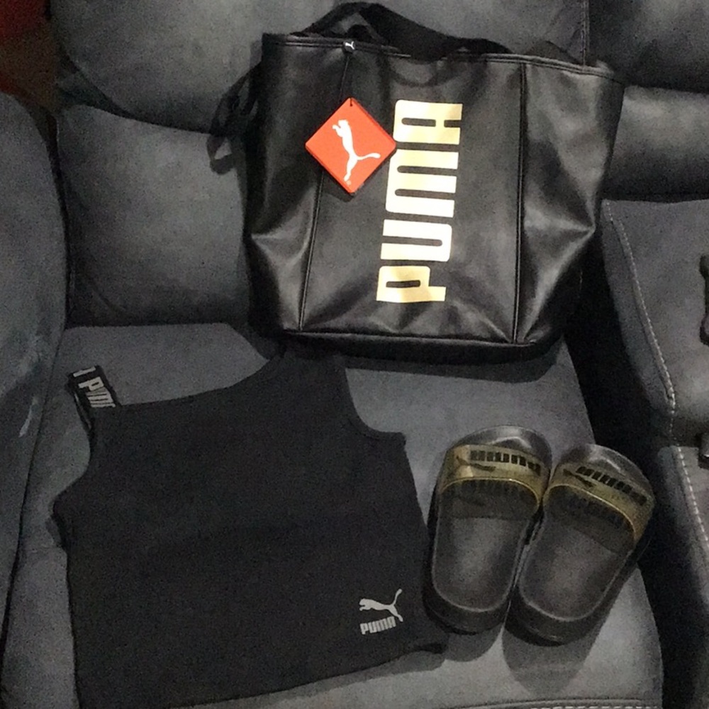 New PUMA BAG +Top & SLIDES SIZE5